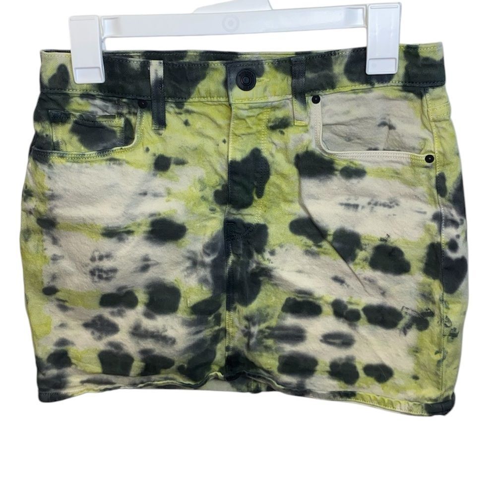HUDSON Viper Denim Mini Skirt in Black and yellow - Picture 3 of 6